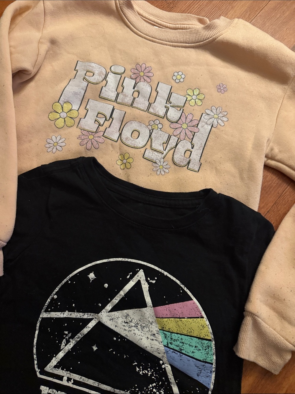 Pink Floyd Kids Sweatshirt in Cream with Pastel Floral Logo